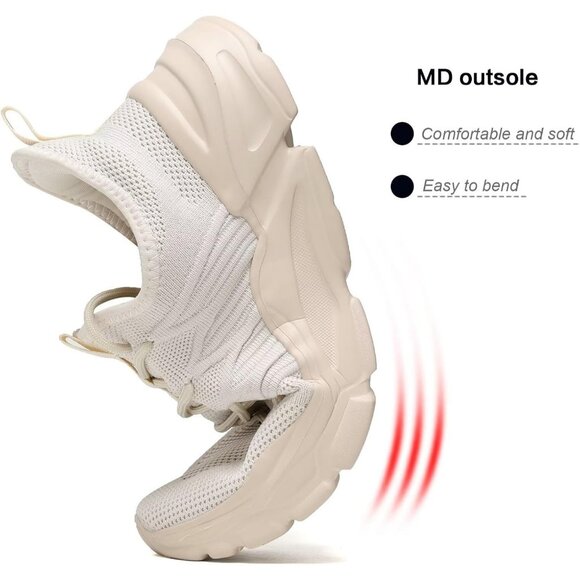 ⚡Men\'s Z71 Beige Breathable Lightweight Slip Resistant Athletic Gym Work Shoes main image 5